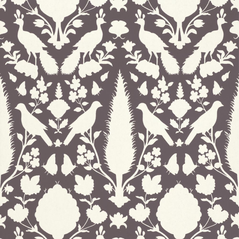 Schumacher 5004123 Chenonceau Wallpaper in Charcoal