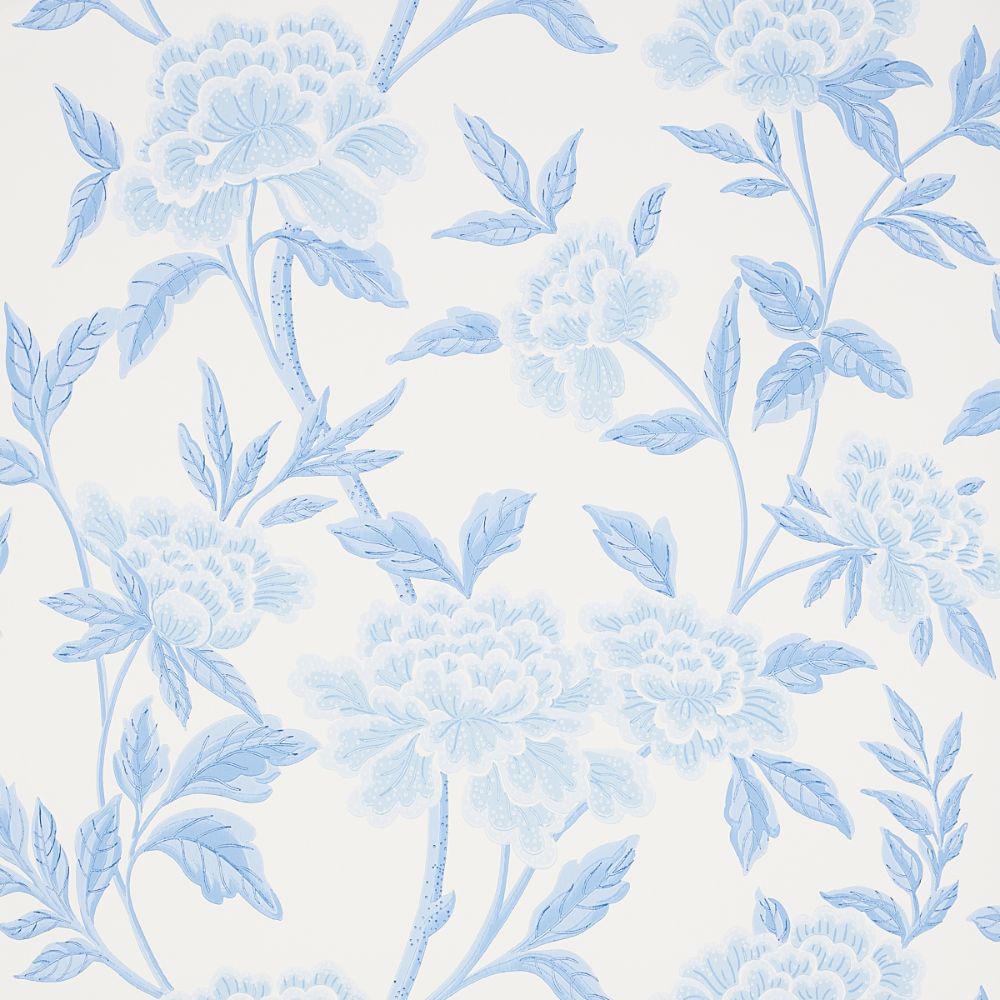 Schumacher 5004385 Whitney Floral in Wallcoverings in Blue