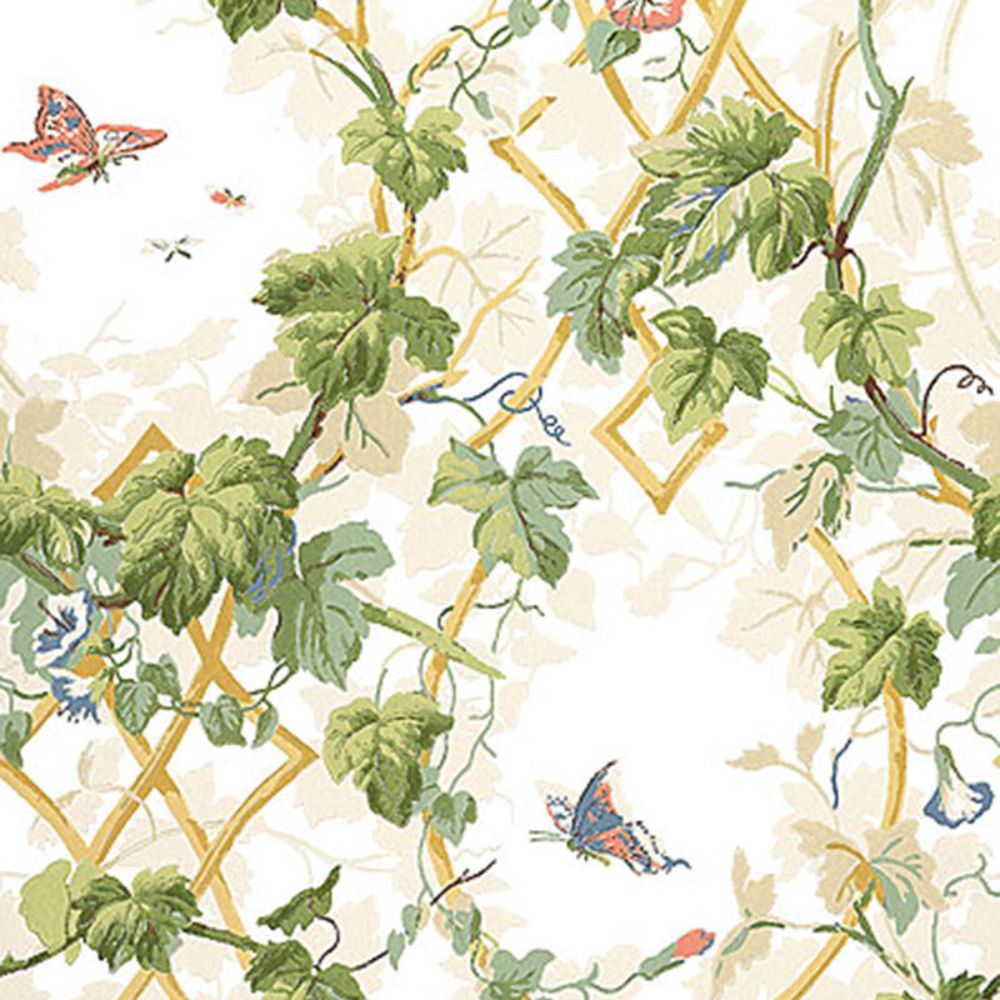 Schumacher 5004490 Leafy Arbor Wallpaper in Cream