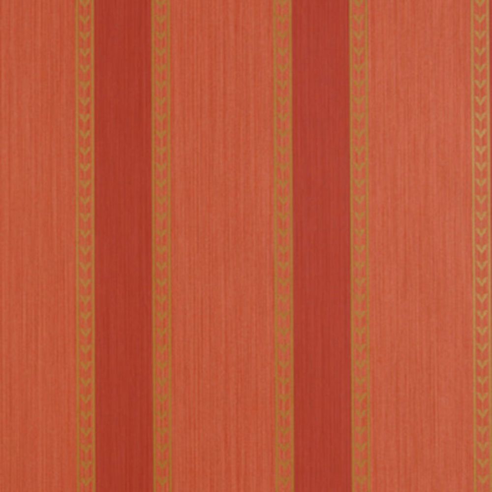 Schumacher 5004622 Lansdowne Strie Stripe Wallpaper in Coral