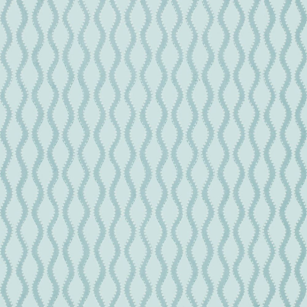 Schumacher 5005162 Ribbon Wave Wallpaper in Aqua