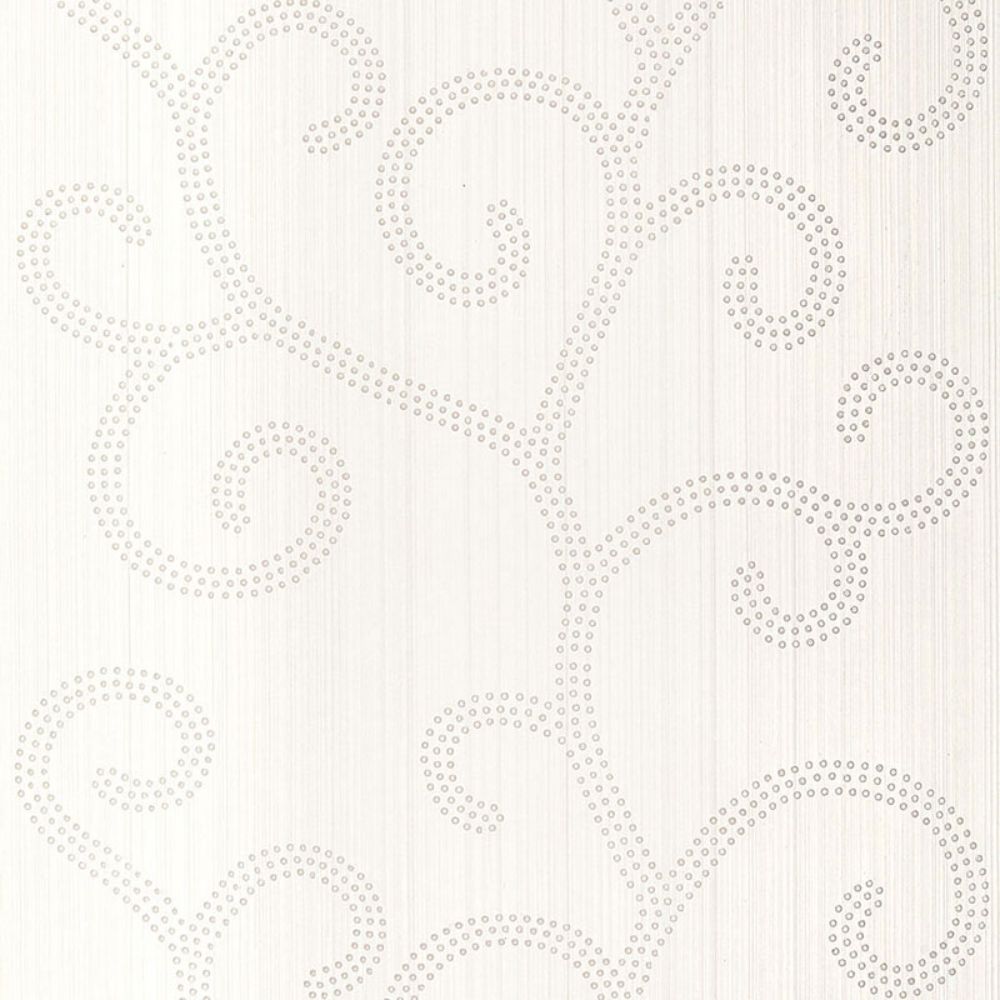 Schumacher 5005701 Raindrop Scroll Wallpaper in Pearl