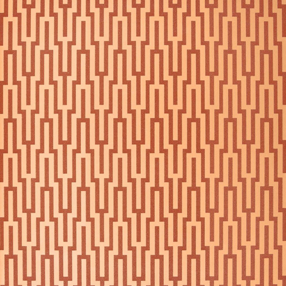 Schumacher 5005893 Metropolitan Fret Wallpaper in Amber