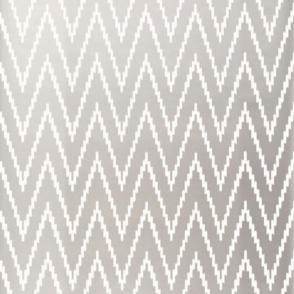 Schumacher 5005993 Kasari Ikat Wallpaper in Silver