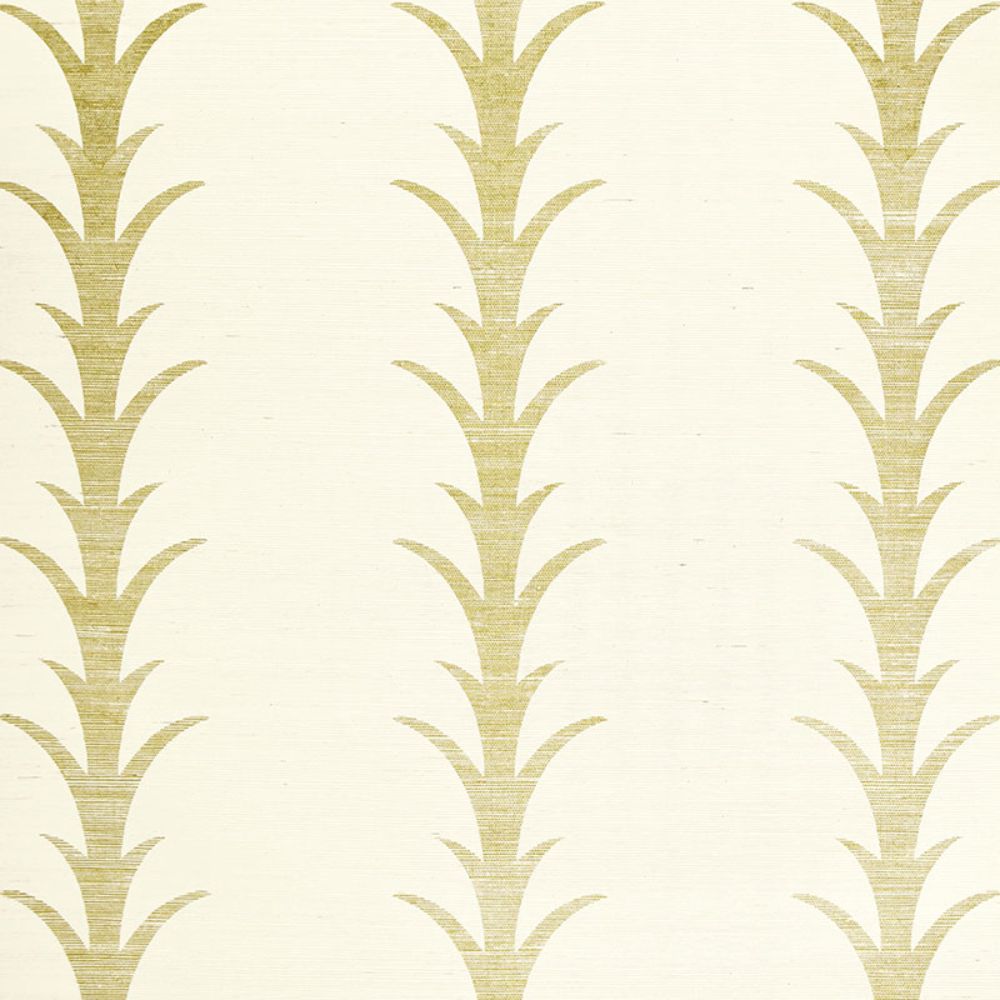 Schumacher 5006051 Acanthus Stripe Sisal Wallpaper in Filigree