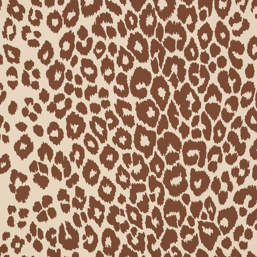 Schumacher 5007019 Iconic Leopard Wallcoverings in Brown On Neutral