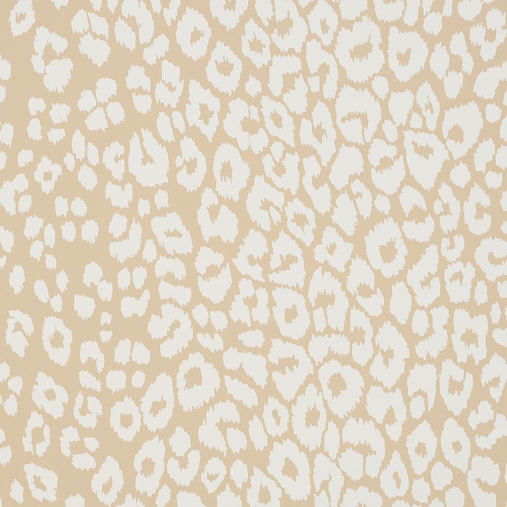 Schumacher 5007020 Iconic Leopard Wallcoverings in Ivory On Neutral