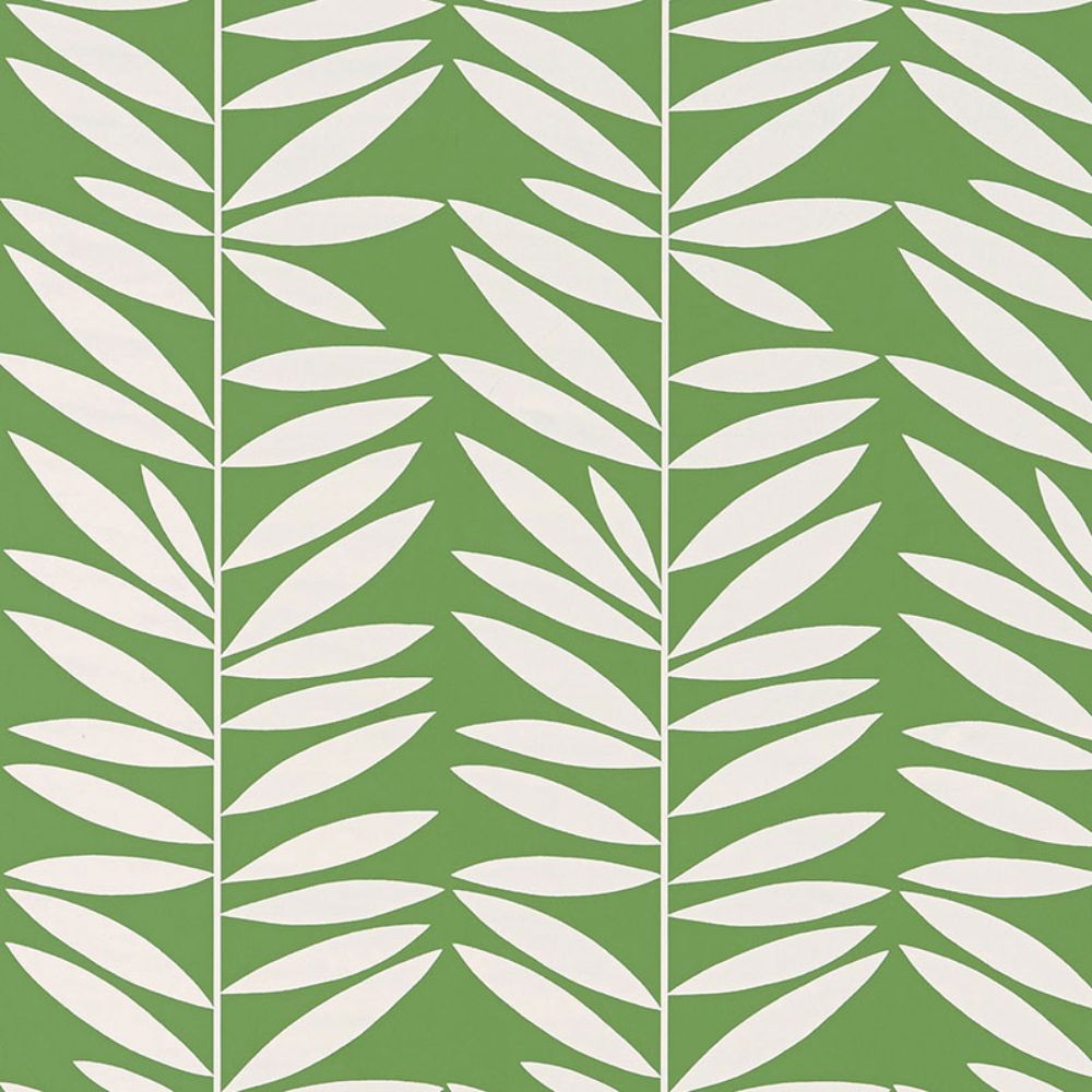 Schumacher 5007511 Leaf Stripe Wallpaper in Leaf