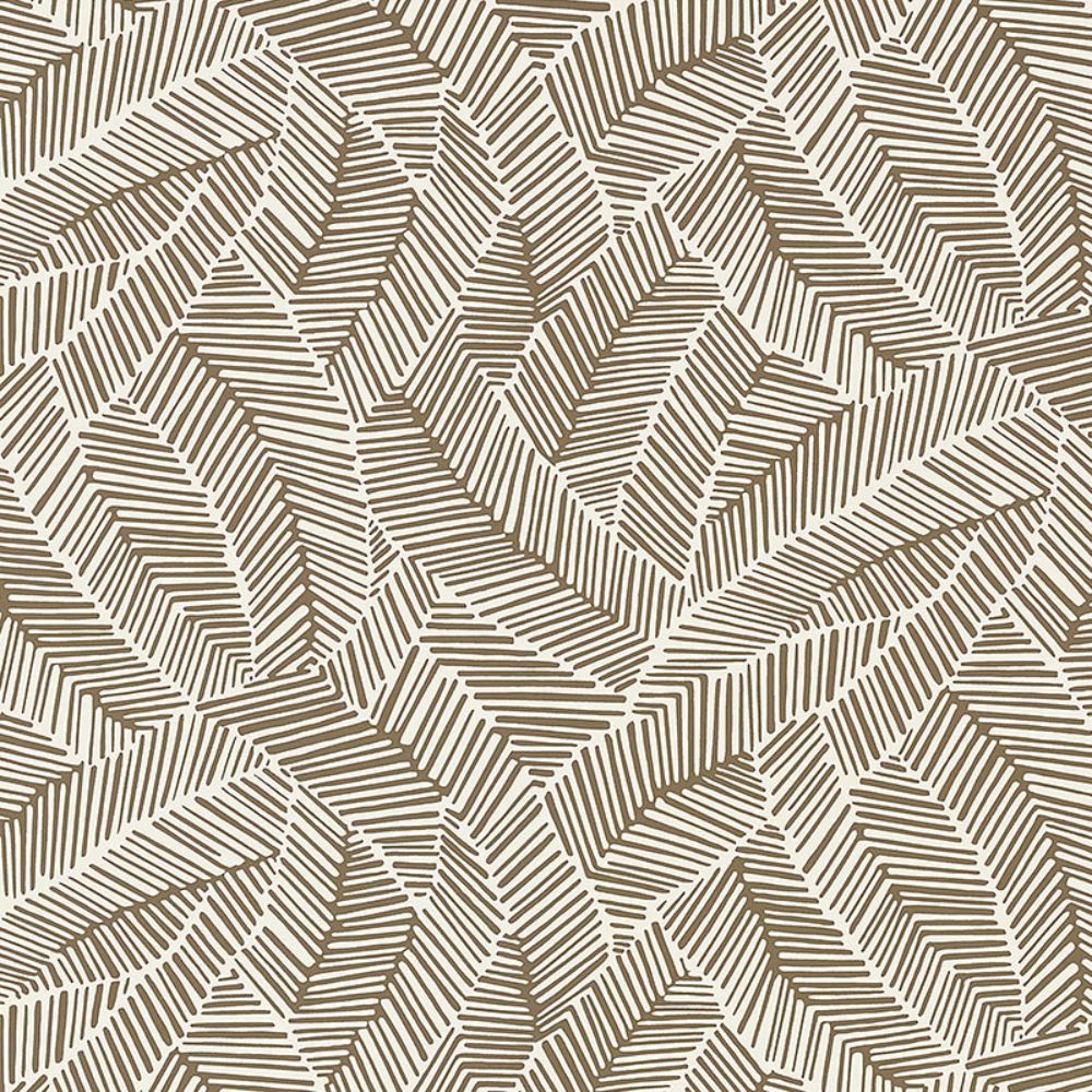 Schumacher 5007532 Abstract Leaf Wallpaper in Mocha