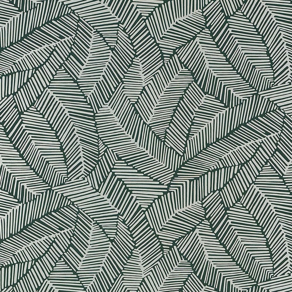 Schumacher 5007534 Abstract Leaf Wallpaper in Metallic Slate