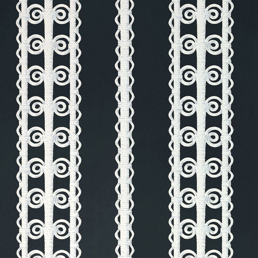 Schumacher 5007724 Wicker Stripe Wallpaper in Licorice