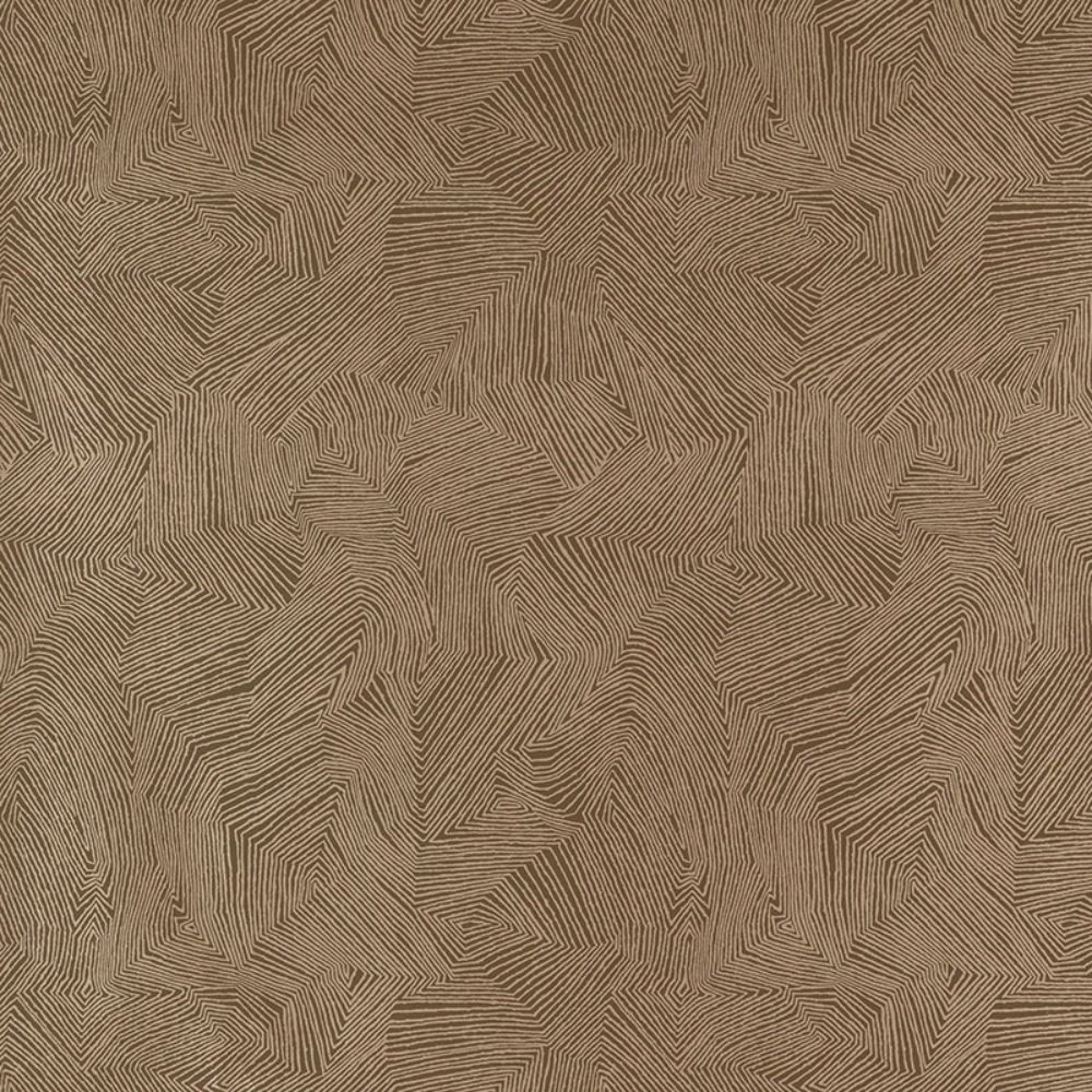 Schumacher 5007771 Labyrinth Metallic Wallpaper in Espresso