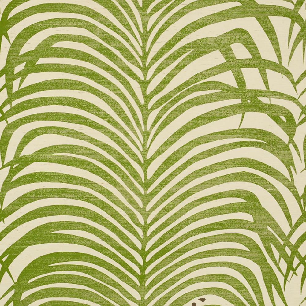 Schumacher 5008221 Zebra Palm Sisal Wallpaper in Green