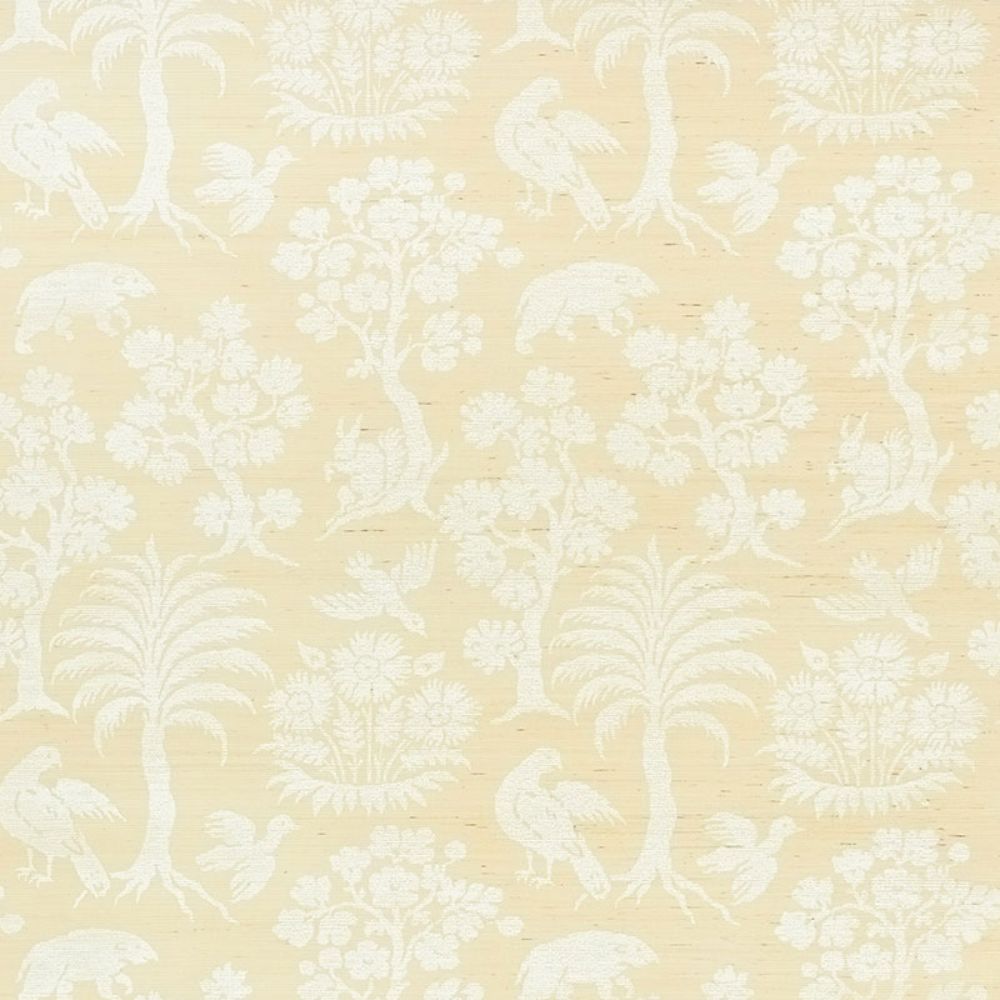 Schumacher 5008280 Woodland Silhouette Sisal Wallpaper in Ivory