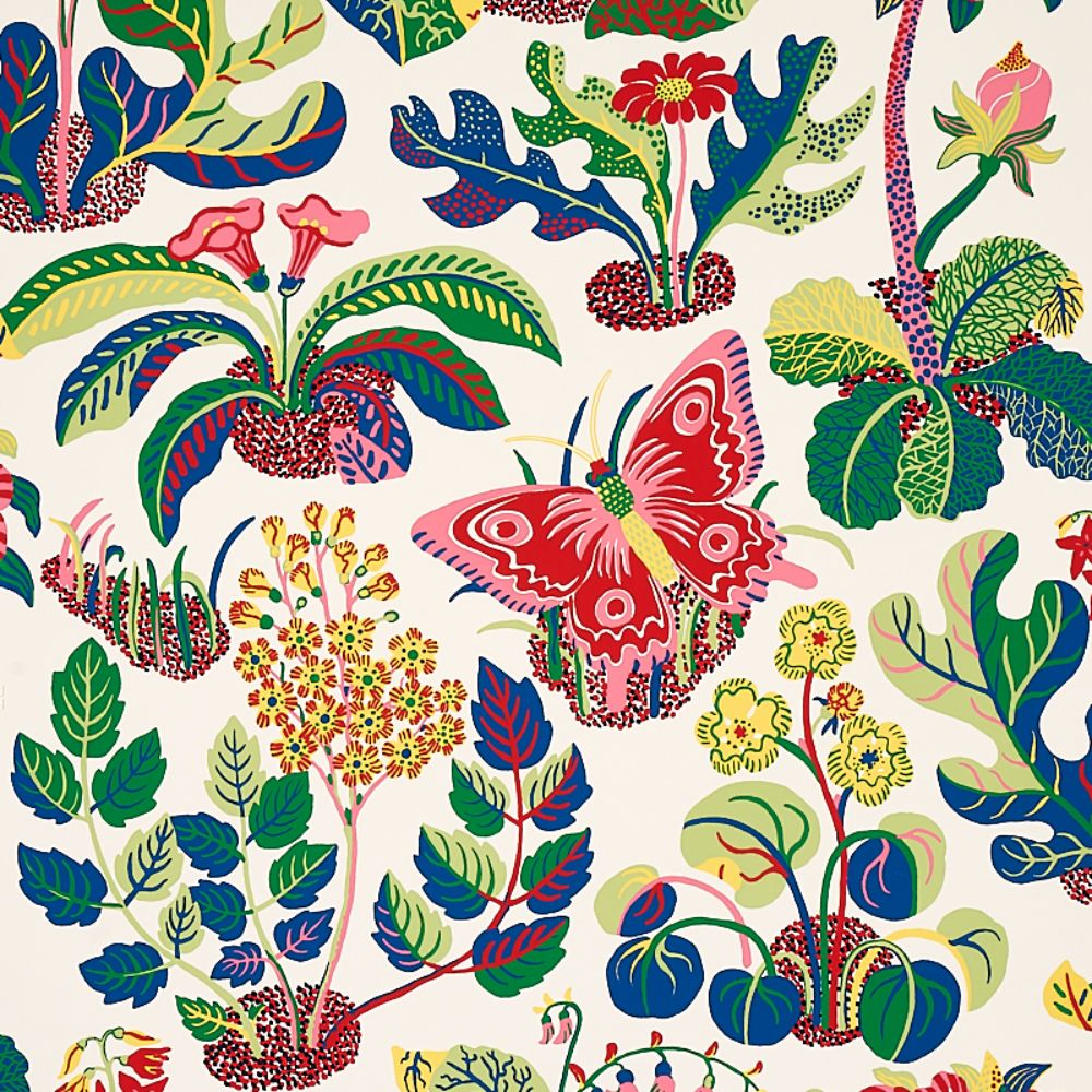 Schumacher 5008424 Exotic Butterfly Wallpaper in Spring
