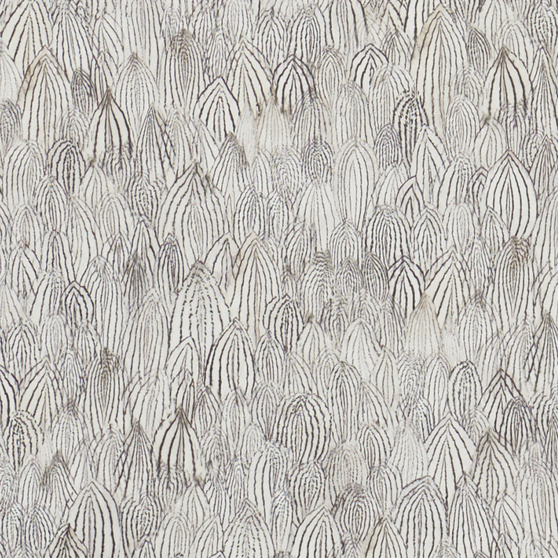 Schumacher 5008610 Silver-Lining-Performance-Wallcoverings Collection Feathers Wallpaper in Zebra