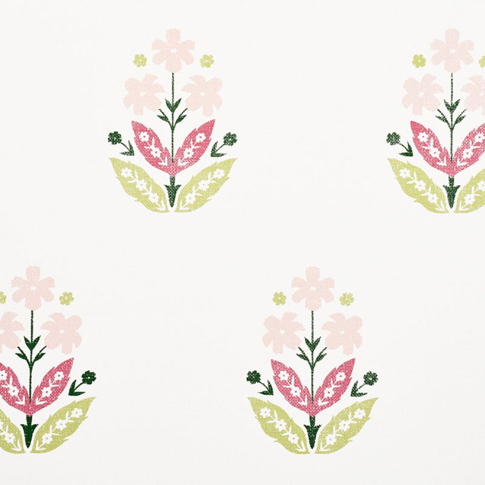 Schumacher 5008921 Floweret Paperweave Wallpaper in Spring