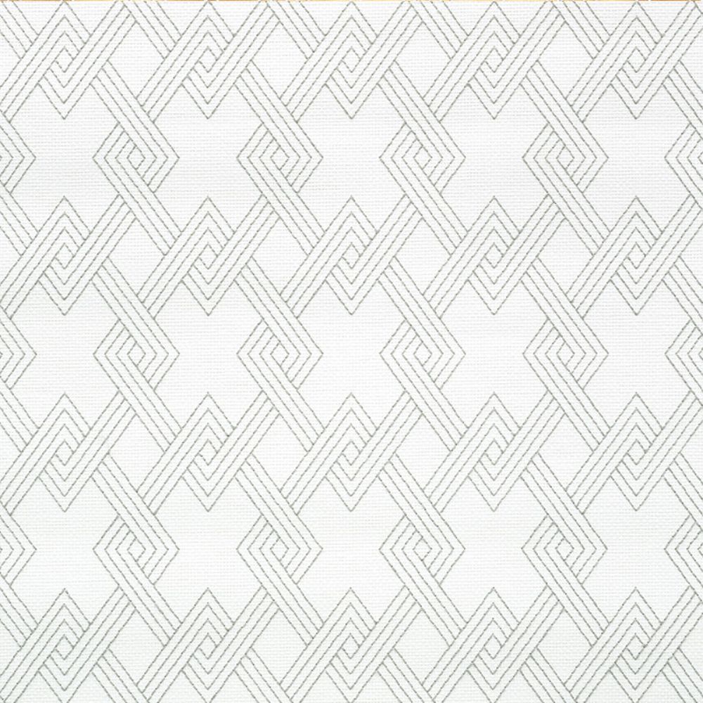 Schumacher 5008950 Hix Embroidered Paperweave Wallpaper in Grey