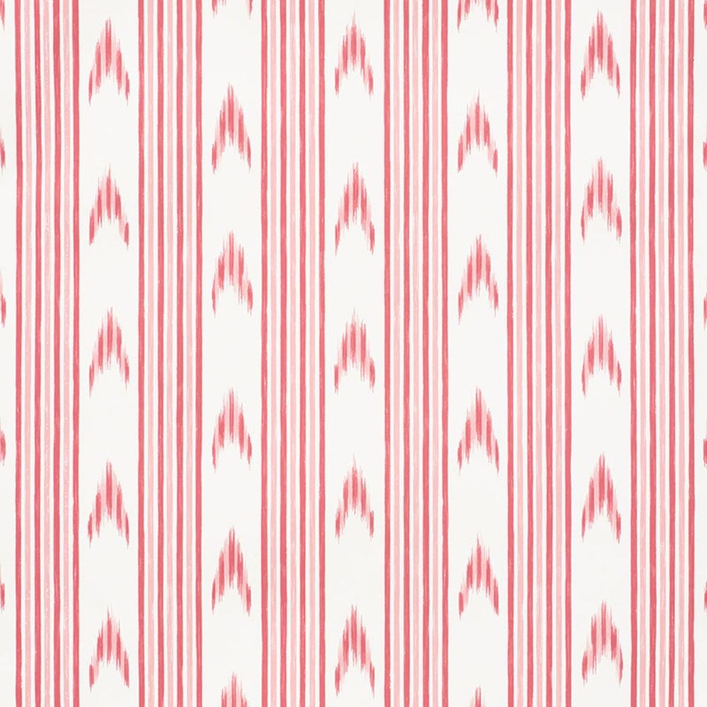 Schumacher 5009221 Santa Barbara Ikat Wallpaper in Pink
