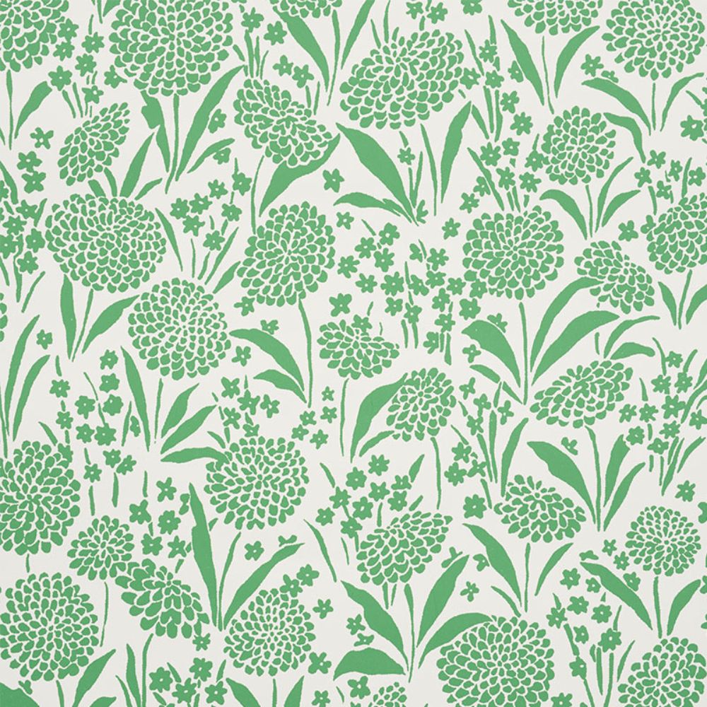Schumacher 5009551 Chrysanthemum Wallpaper in Green