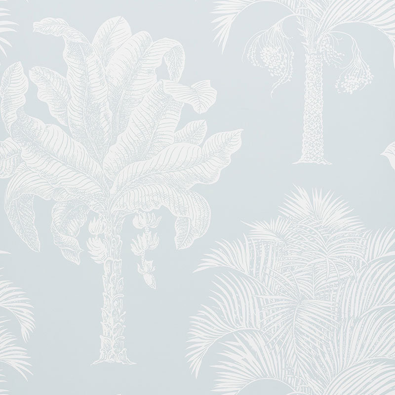 Schumacher 5009621 New-Traditional Collection Grand Palms Wallpaper in Mineral