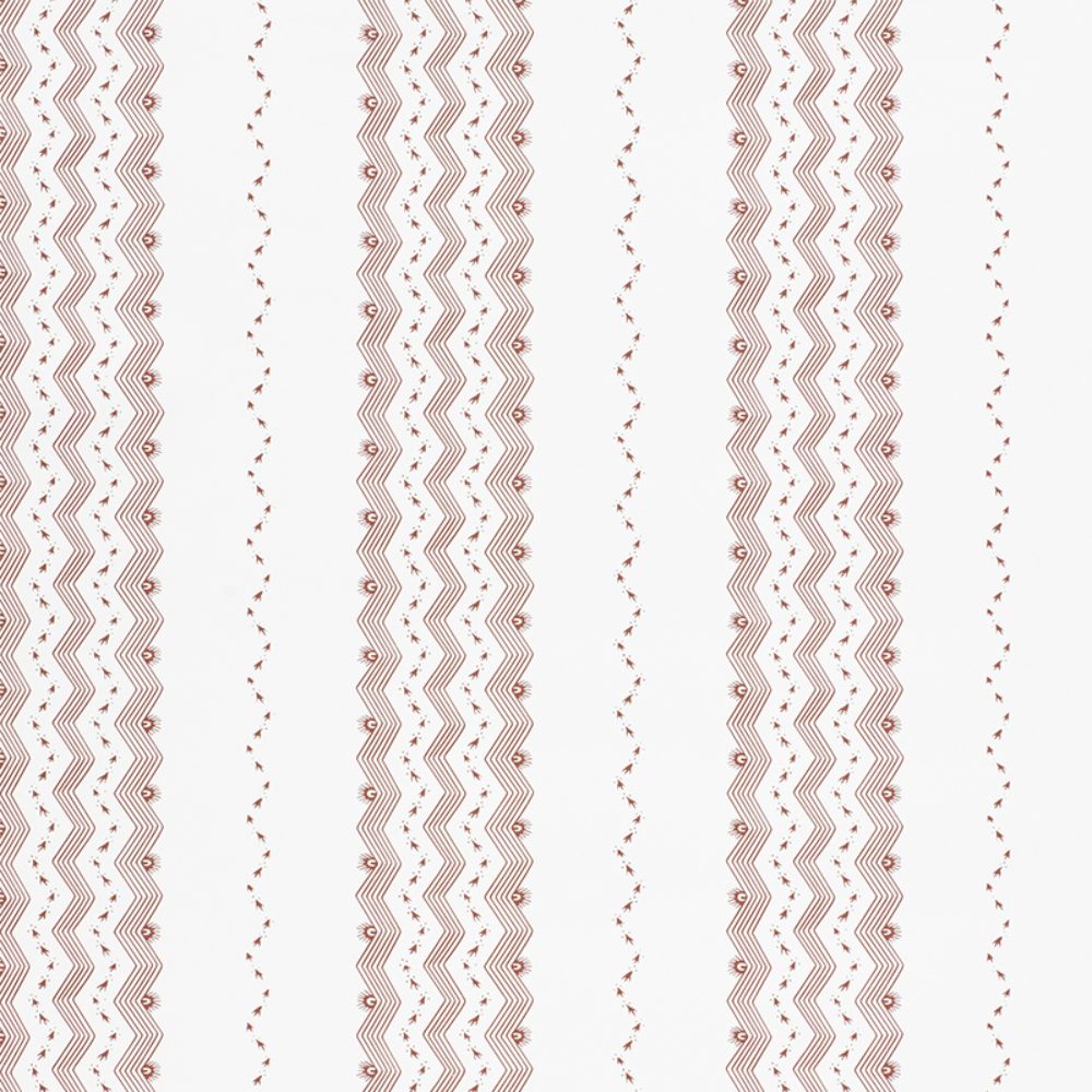 Schumacher 5009743 Nauset Stripe Wallpaper in Sienna