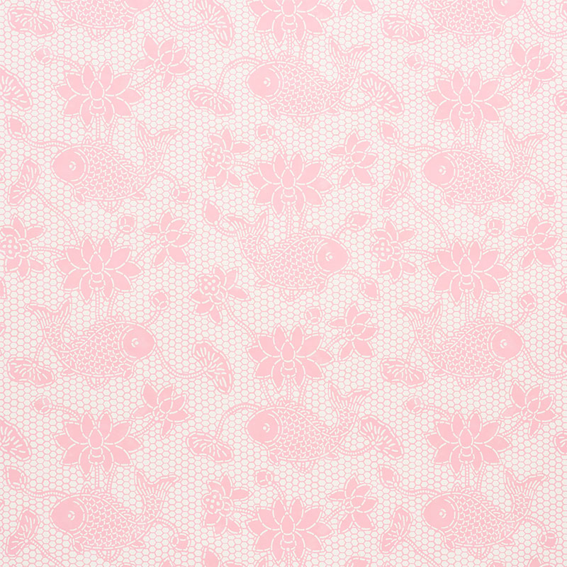 Schumacher 5009752 Nautilus Collection Lotus Batik Wallpaper in Pink