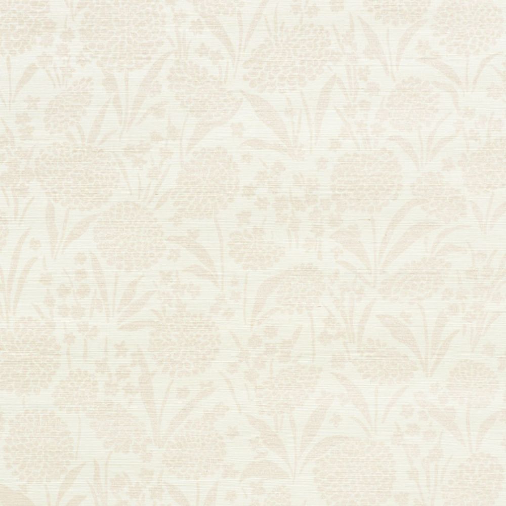 Schumacher 5009781 Chrysanthemum Sisal Wallpaper in Blush