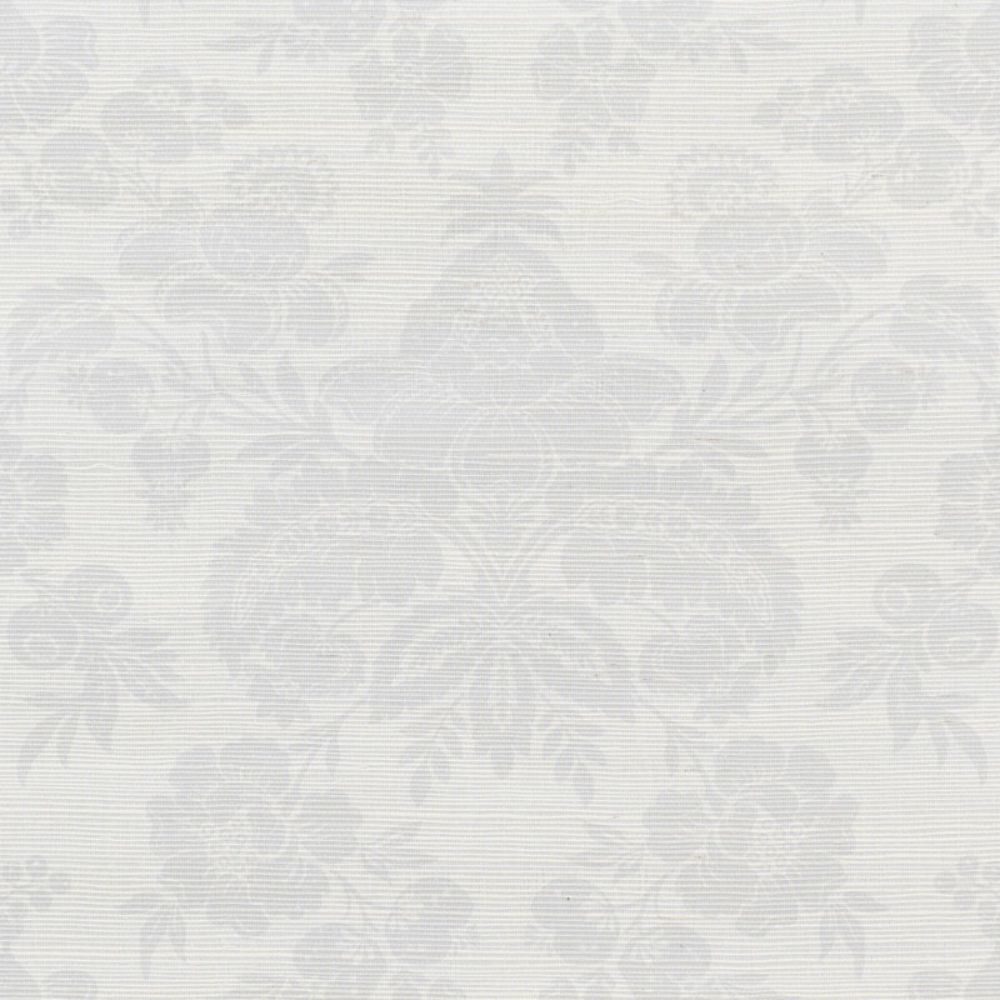Schumacher 5010120 Simone Damask Grasscloth Wallpaper in Silver