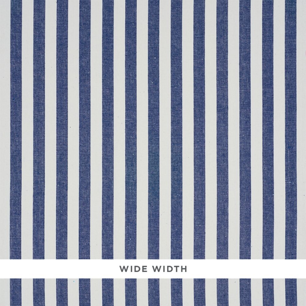 Schumacher 5010254 Linen Stripe Wallpaper in Indigo