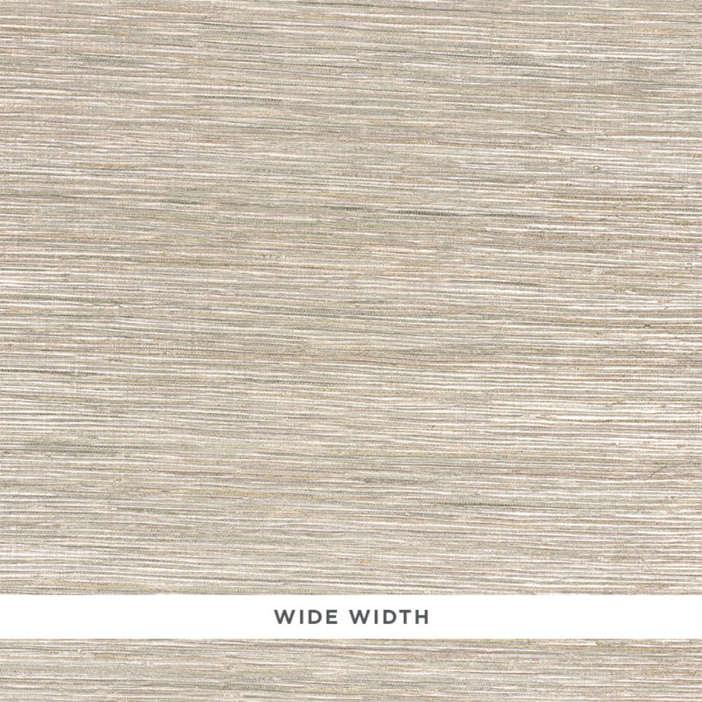Schumacher 5010281 Metallized Flax Wallpaper in Sage