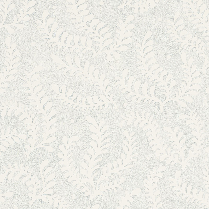 Schumacher 5010382 Wallflowers Collection Etched Fern Wallpaper in Sky