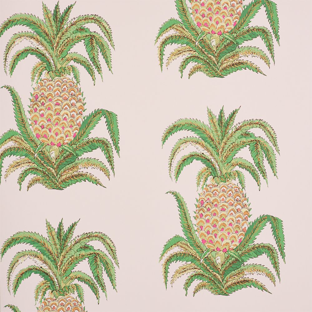Schumacher 5010451 Pineapples Wallpaper in Blush