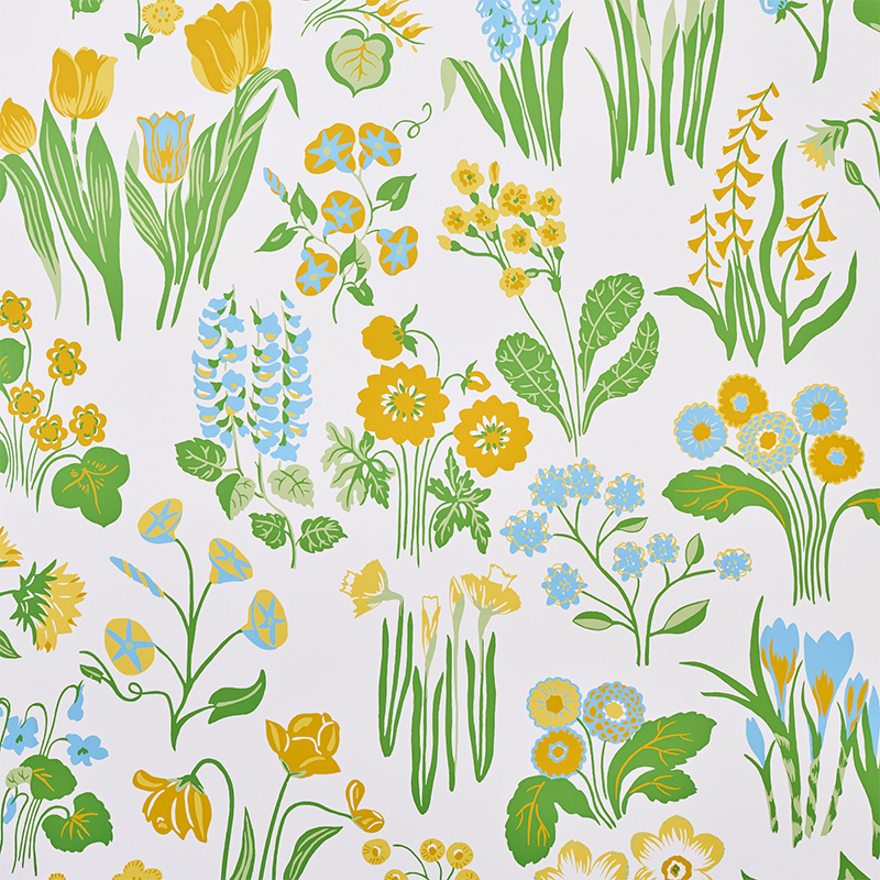 Schumacher 5010771 CARLY WALLPAPER ALSO IN: FABRIC in SKY