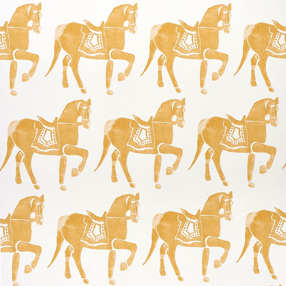 Schumacher 5011131 Marwari Horse Wallpaper in Mustard