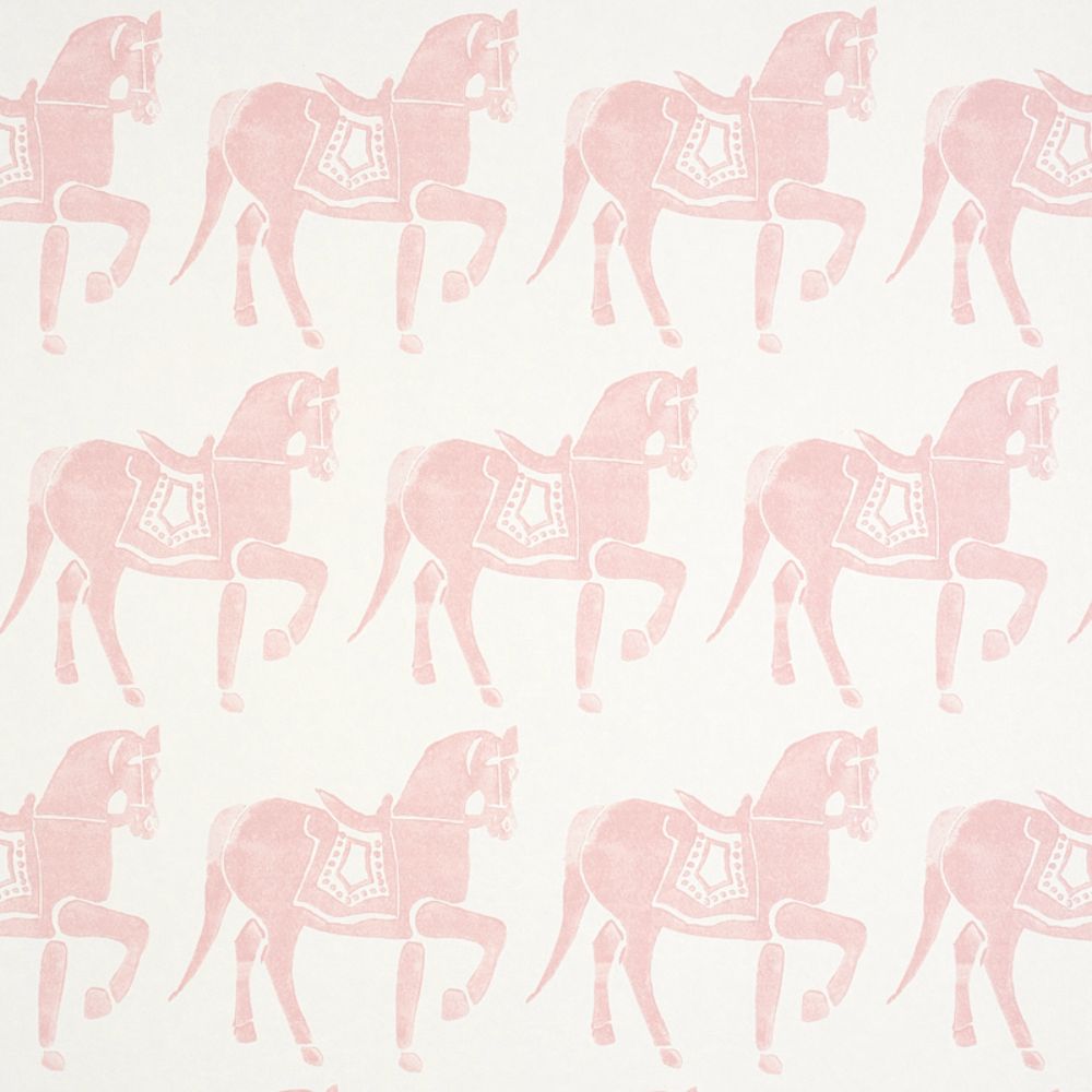 Schumacher 5011132 Marwari Horse Wallpaper in Pink