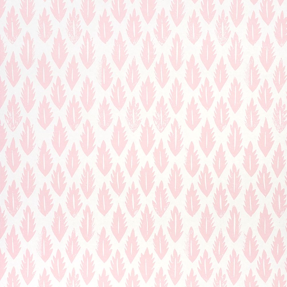 Schumacher 5011151 Leaf Wallpaper in Pink