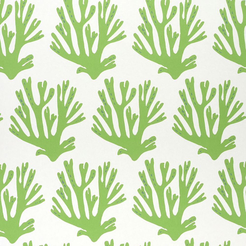 Schumacher 5011200 Coral Wallpaper in Green