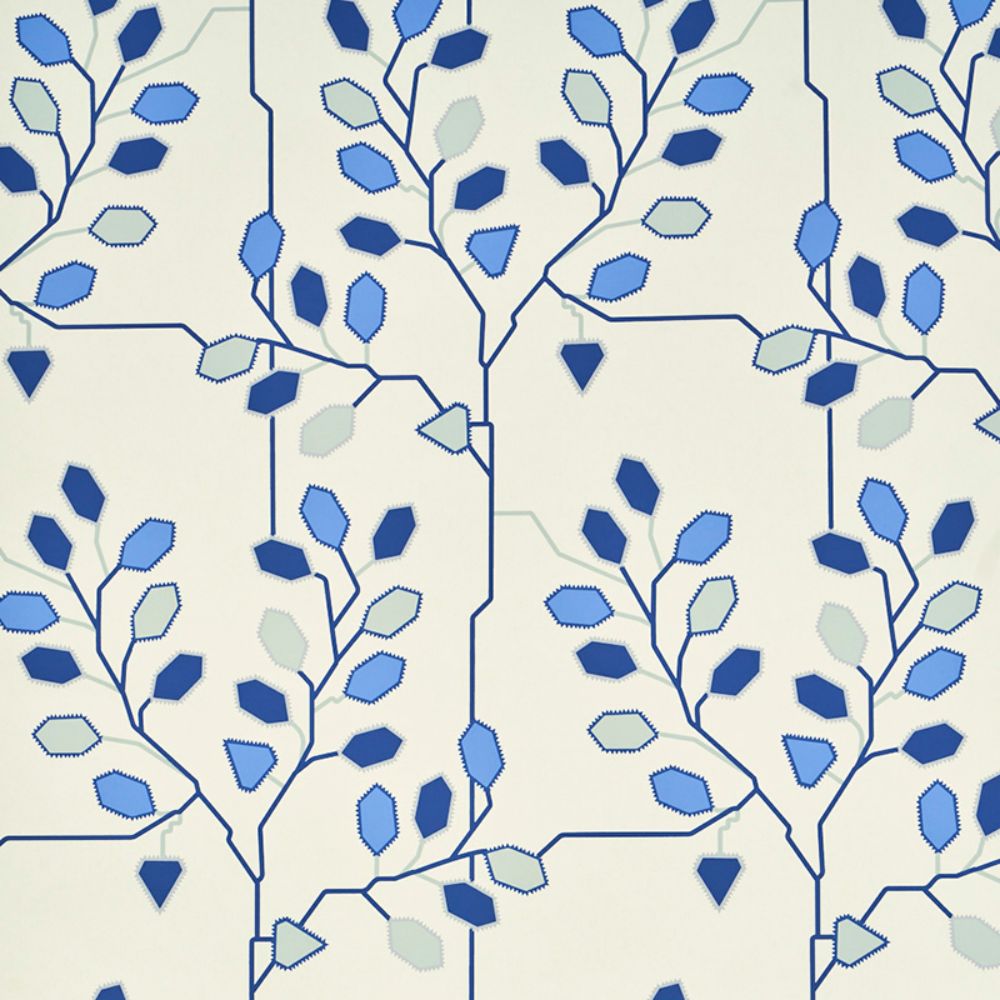 Schumacher 5011420 Tumble Weed Wallcovering in Delft Blue