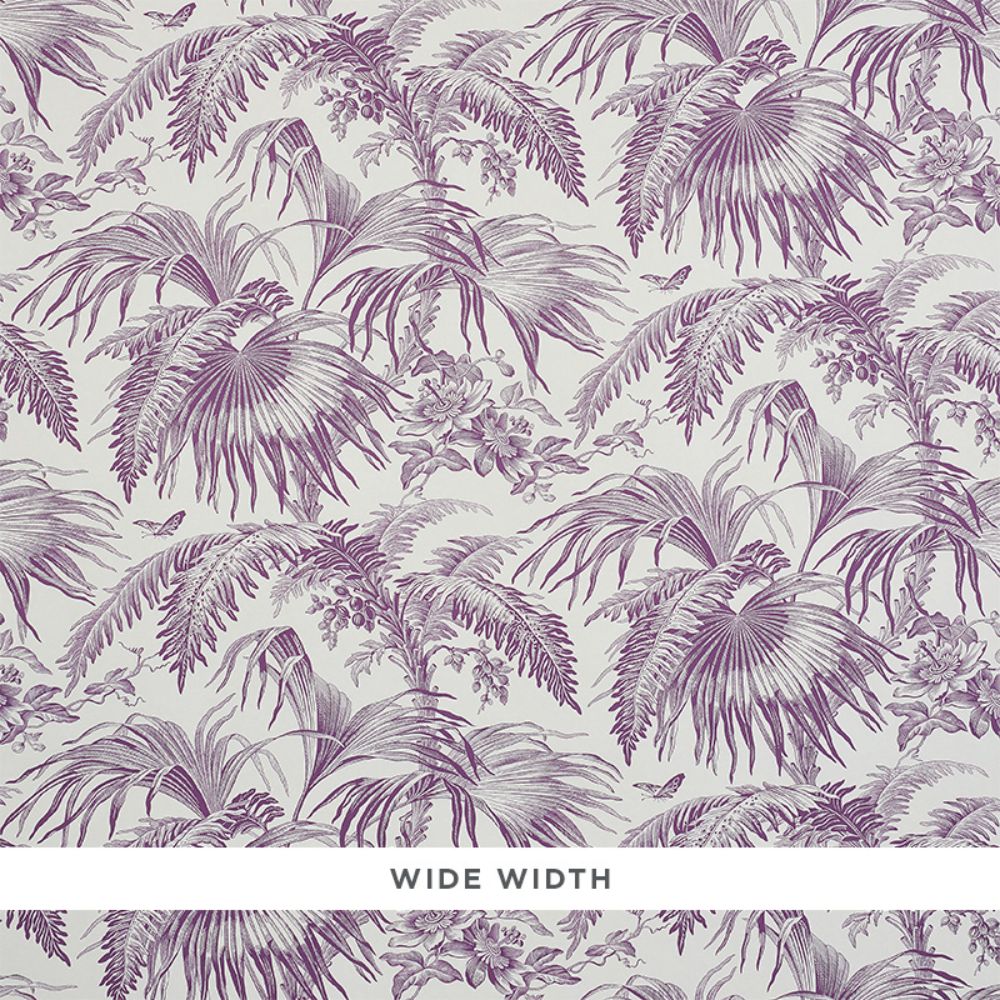 Schumacher 5011482 Toile Tropique Wallpaper in Purple