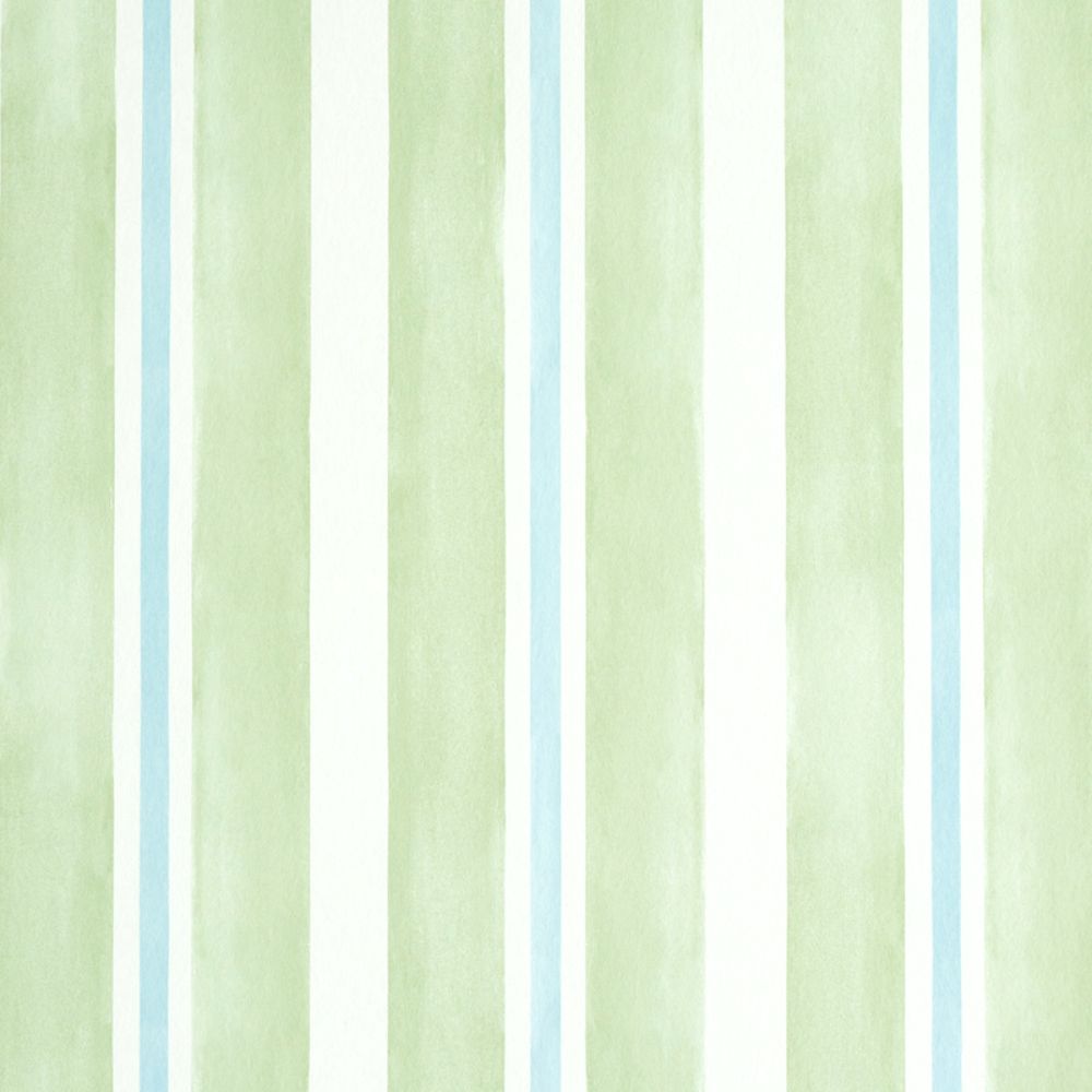 Schumacher 5011570 Watercolor Stripe Wallpaper in Leaf