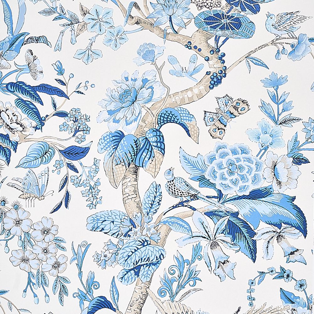 Schumacher 5011720 Cranley Garden Wallpaper in Blue