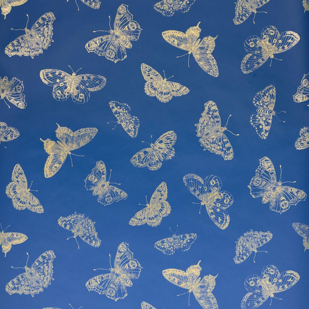 Schumacher 5011741 Burnell Butterfly Wallpaper in Blue