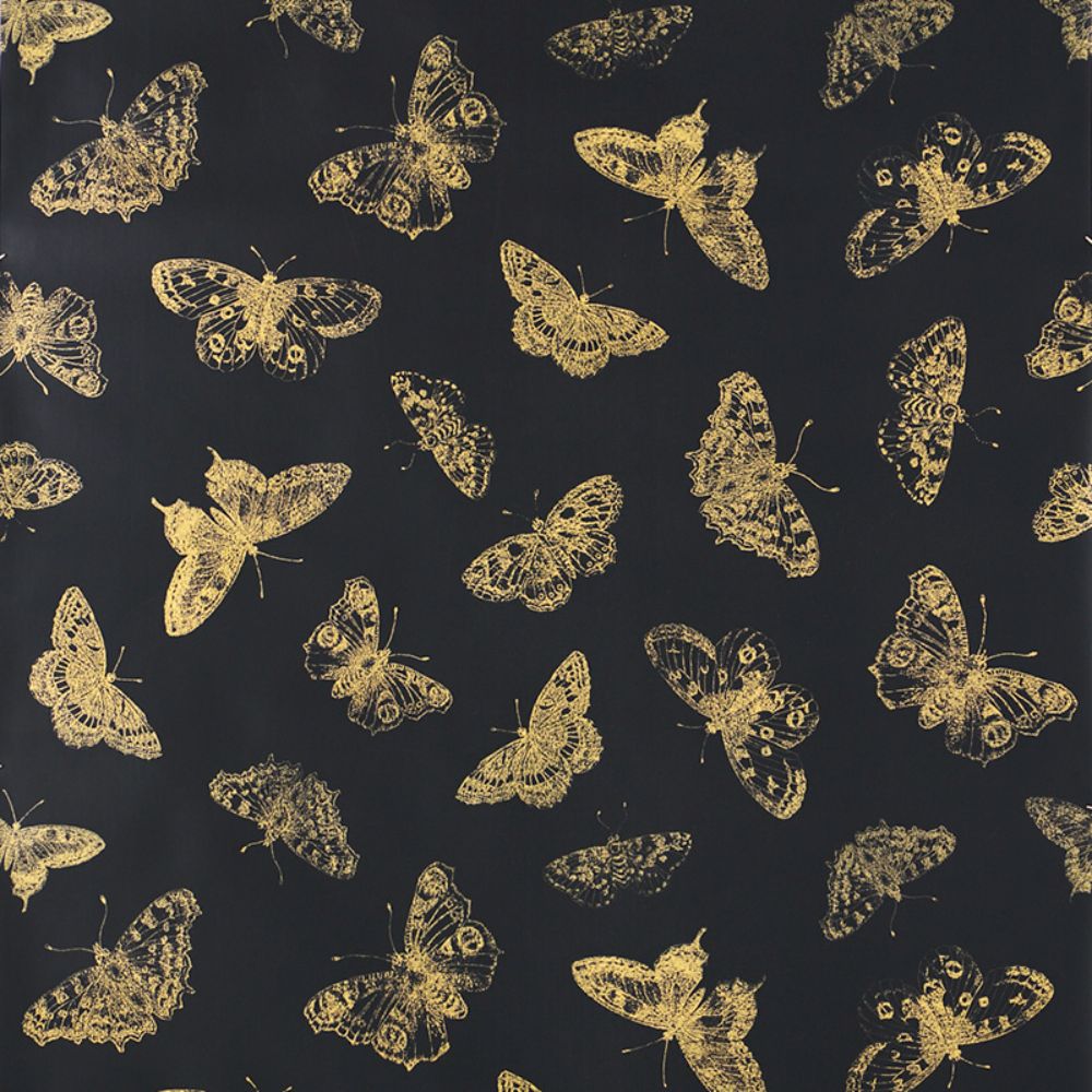 Schumacher 5011742 Burnell Butterfly Wallpaper in Black