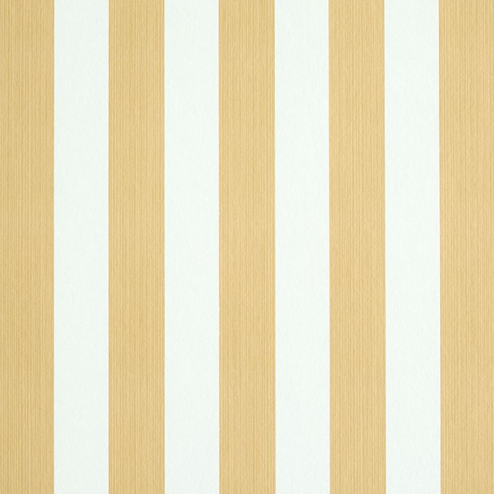 Schumacher 5011892 Edwin Stripe Medium Wallpaper in Wheat