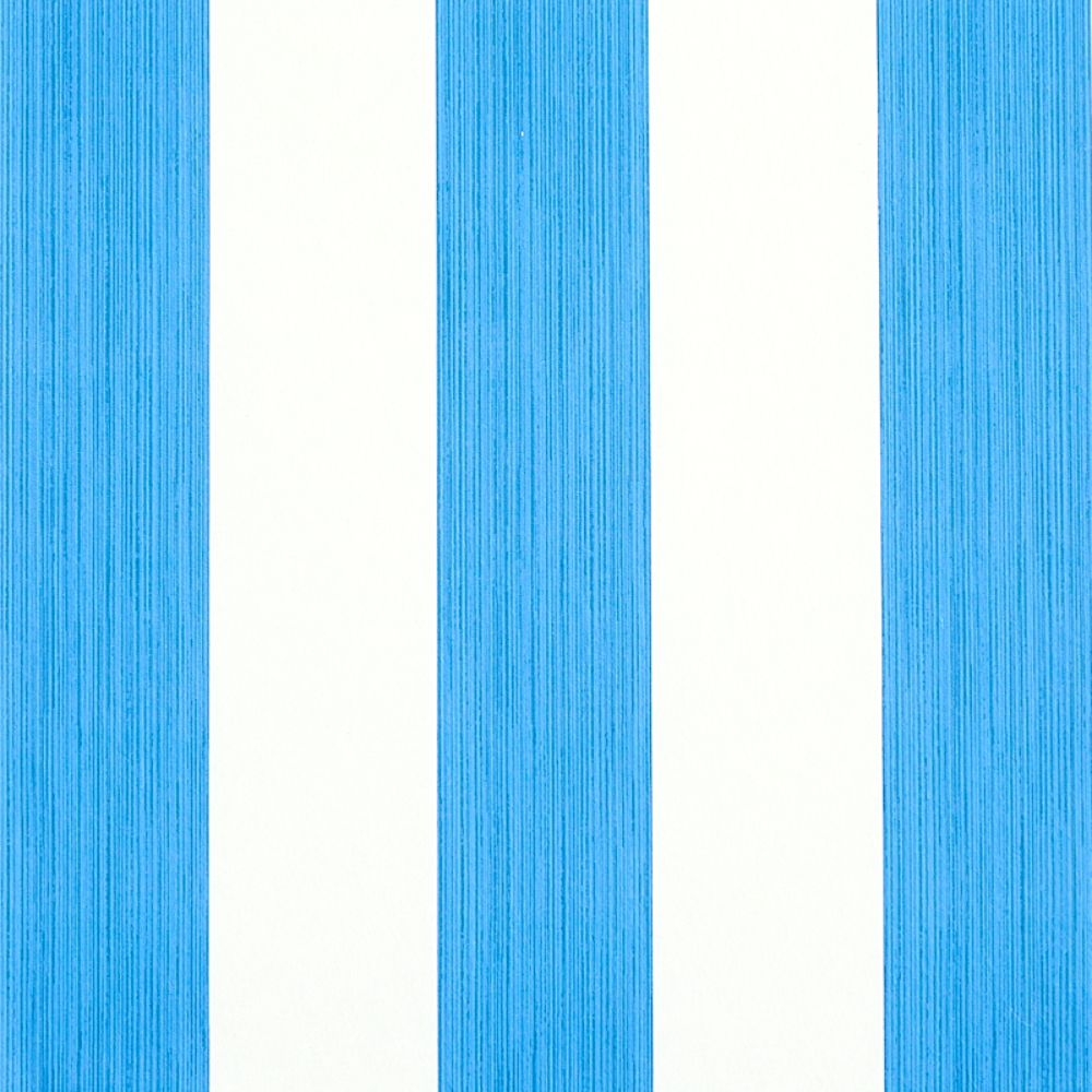 Schumacher 5011906 Edwin Stripe Wide Wallpaper in Cobalt
