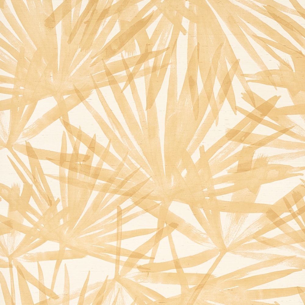 Schumacher 5012041 Sunlit Palm Sisal Wallpaper in Wheat
