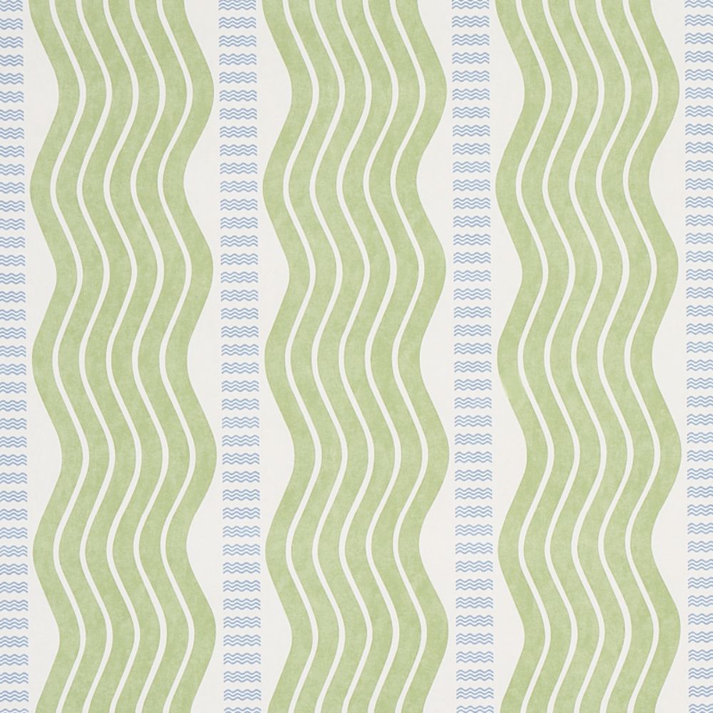 Schumacher 5012120 Sina Stripe Wallpaper in Green