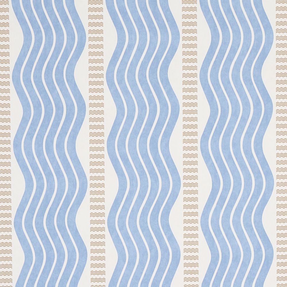 Schumacher 5012122 Sina Stripe Wallpaper in Blue