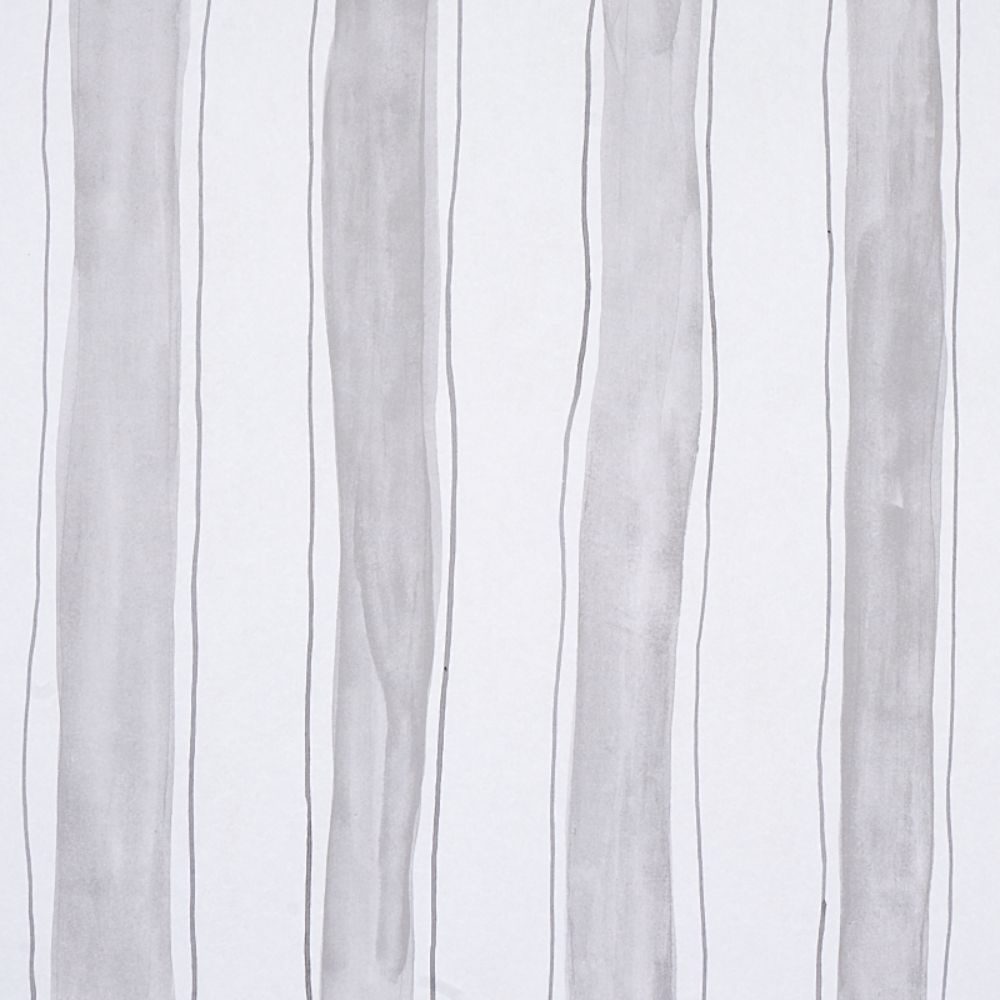 Schumacher 5012171 Tracing Stripes Wallpaper in Grey